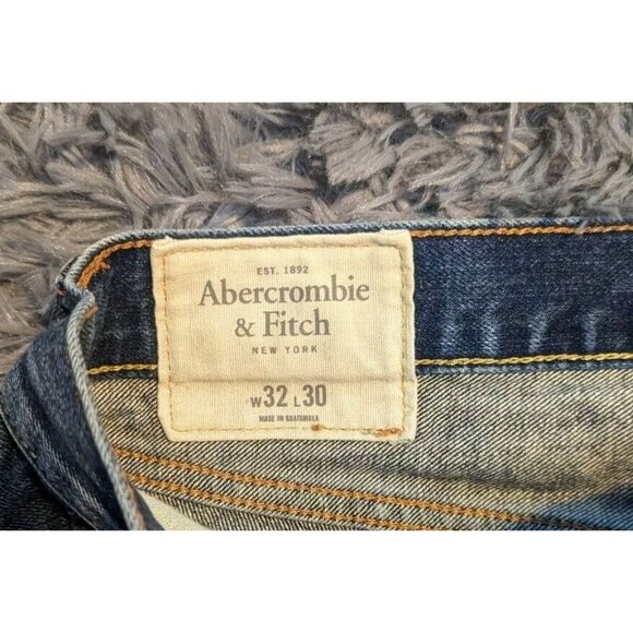 Abercrombie & Fitch Extra Heavy Ounce Vintage Jeans Mens 32 x 30 Button Fly Blue - Picture 5 of 9
